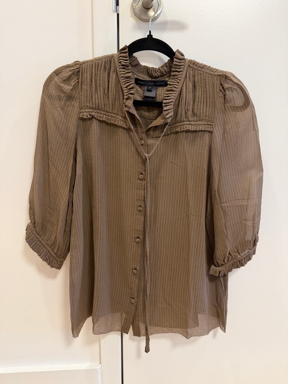 Marc Jacobs Silk Ruffle-Trim Blouse